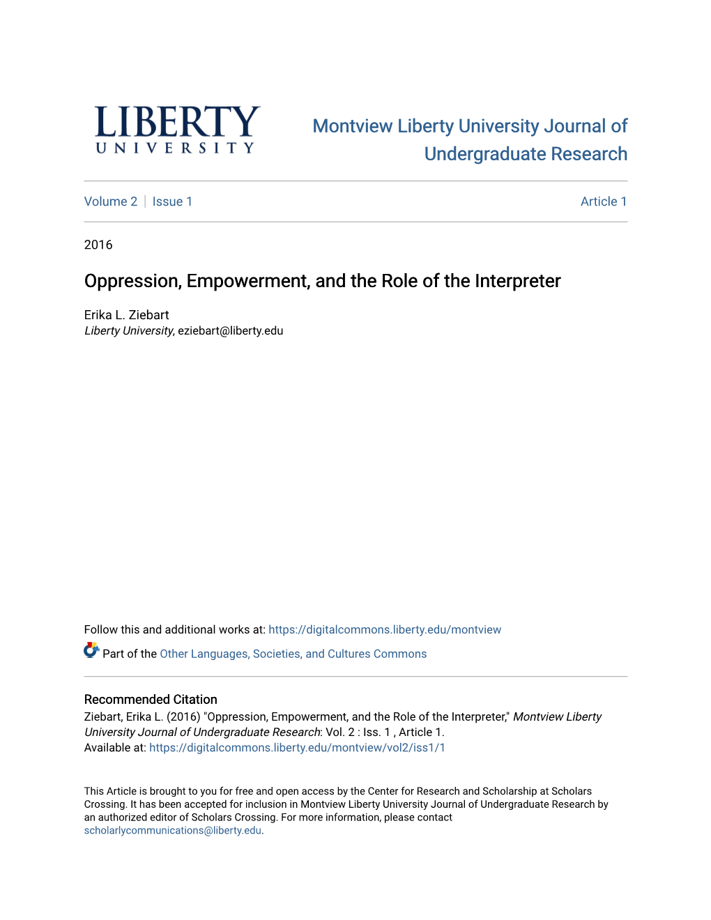 Oppression, Empowerment, and the Role of the Interpreter