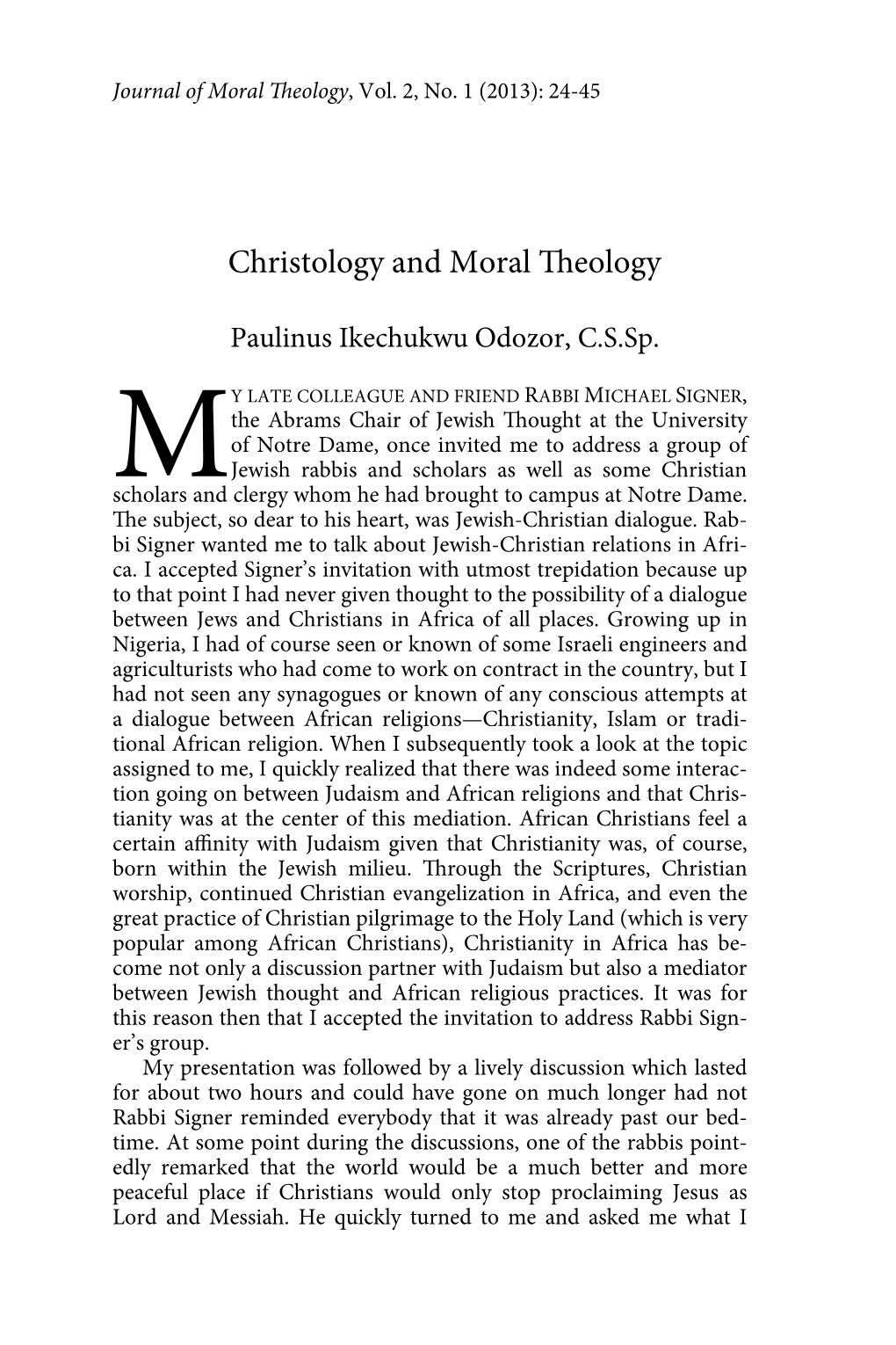 Christology and Moral Eology