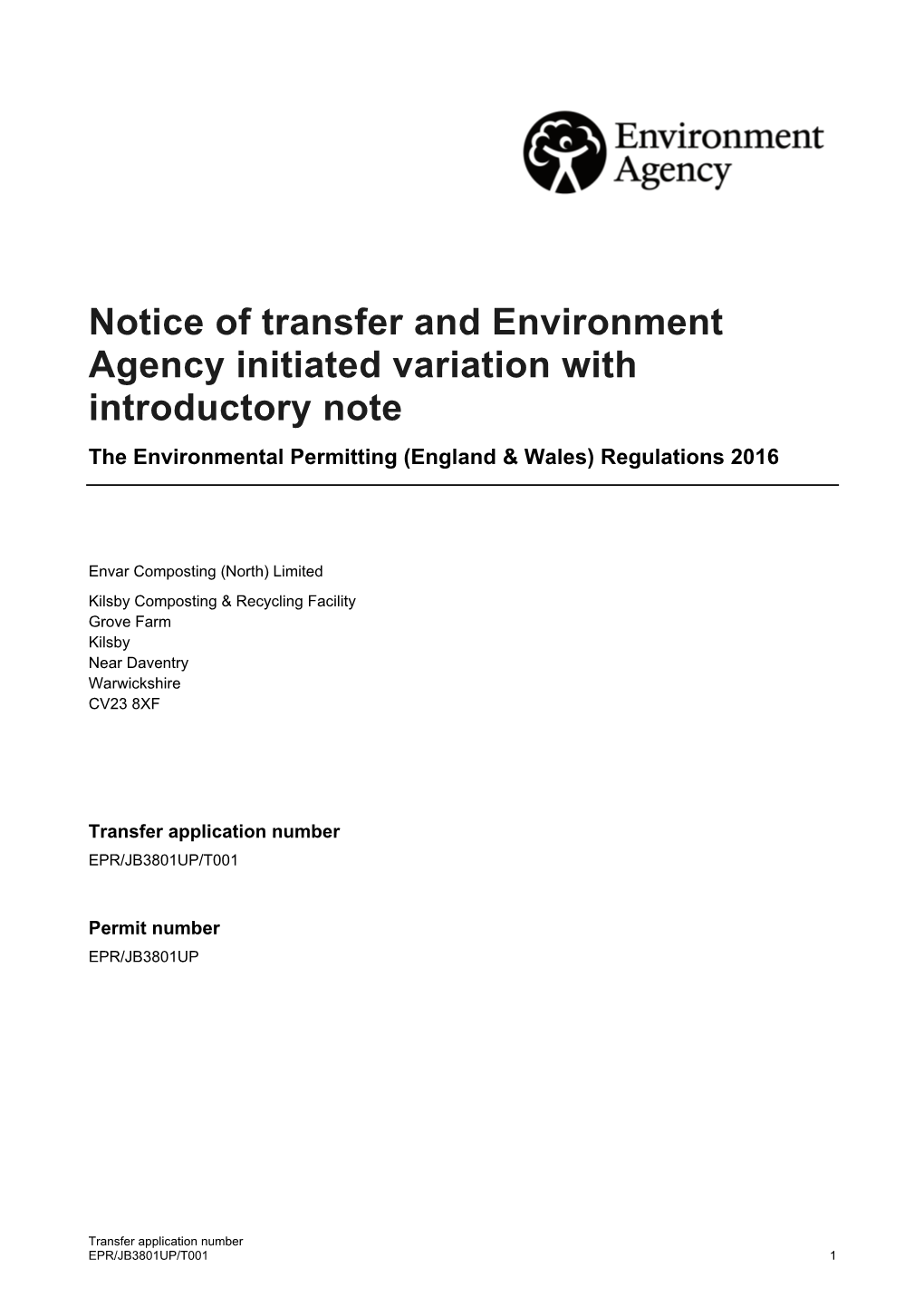 Kilsby Site Permit