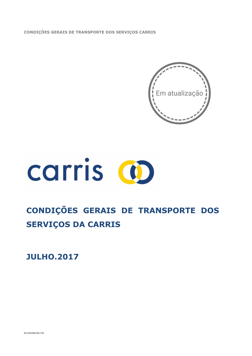 Condições Gerais De Transporte Dos Serviços Carris