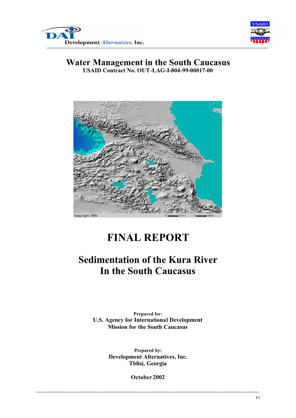 FINAL REPORT Sedimentation of the Kura River in the South Caucasus