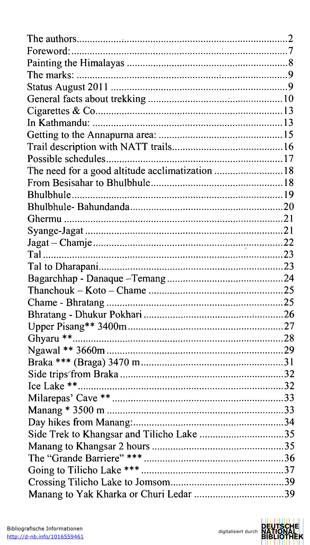 9 Status August 2011 9 General Facts About Trekking 10 Cigarette