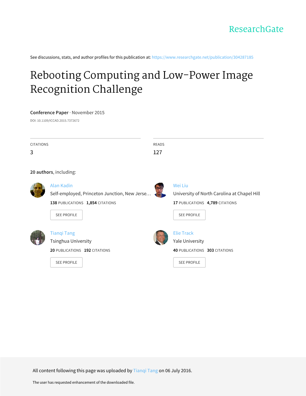 Rebooting Computing and Low-Power Image Recognition Challenge