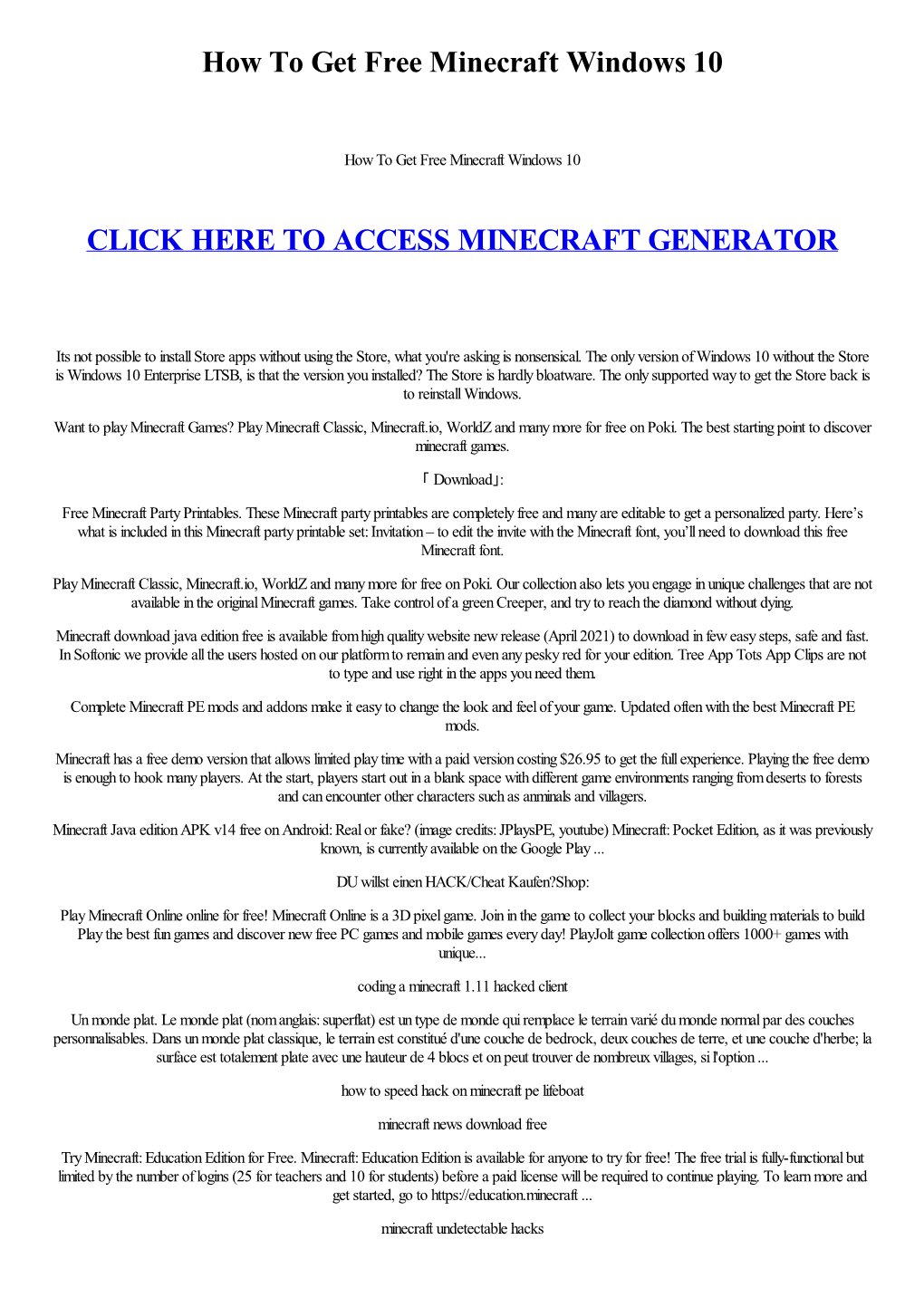 How to Get Free Minecraft Windows 10