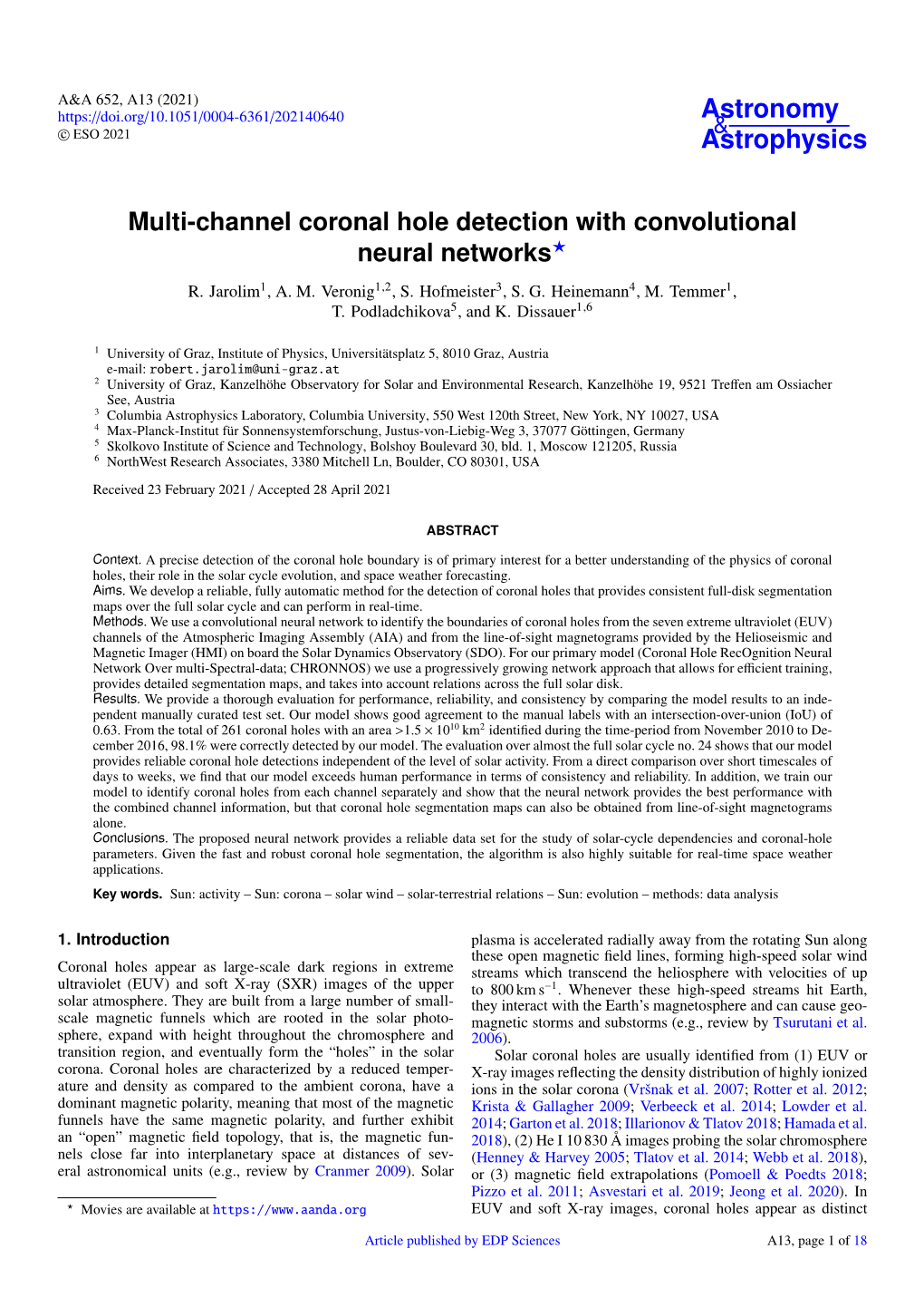 Multi-Channel Coronal Hole Detection with Convolutional Neural Networks? R