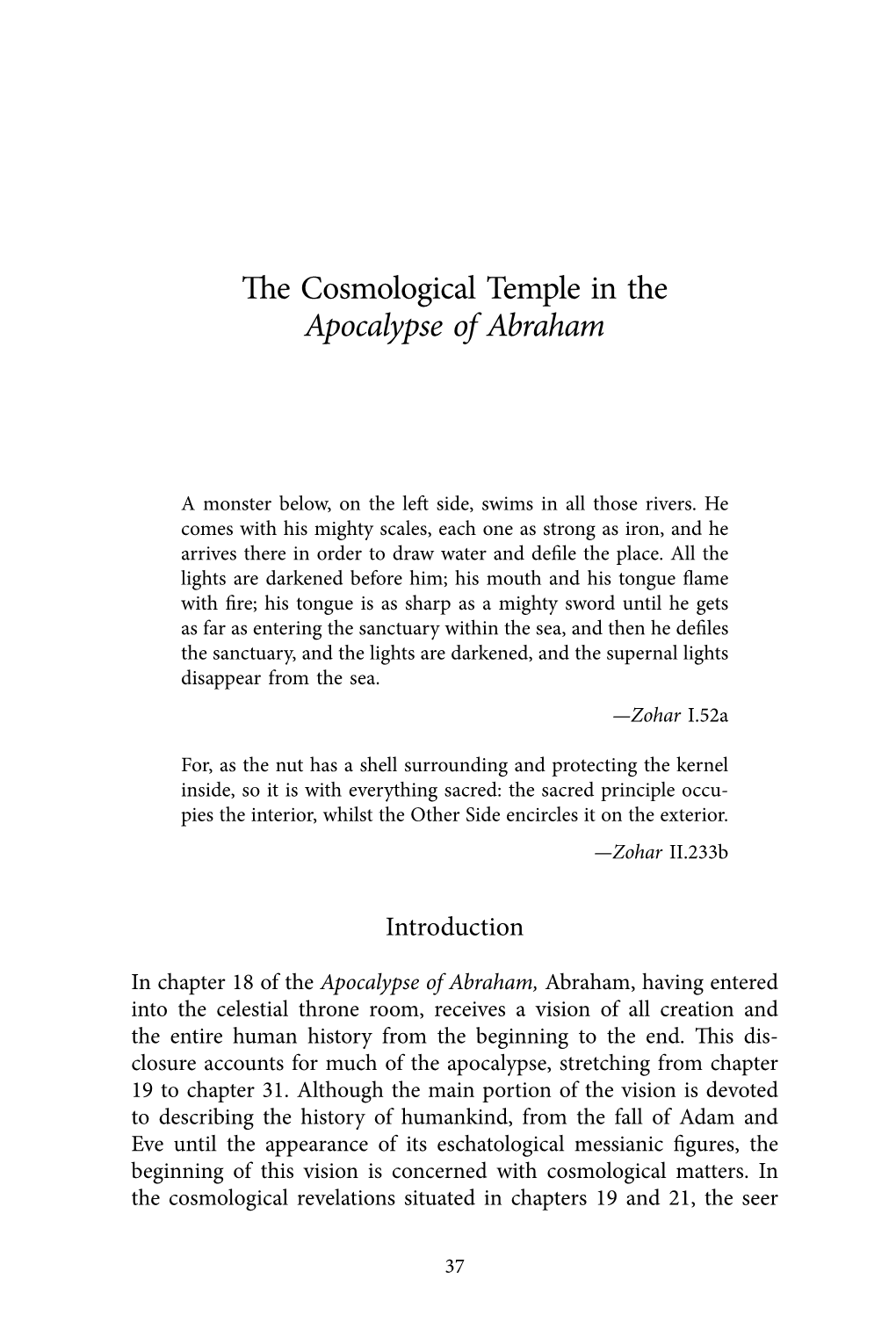 The Cosmological Temple in the Apocalypse of Abraham