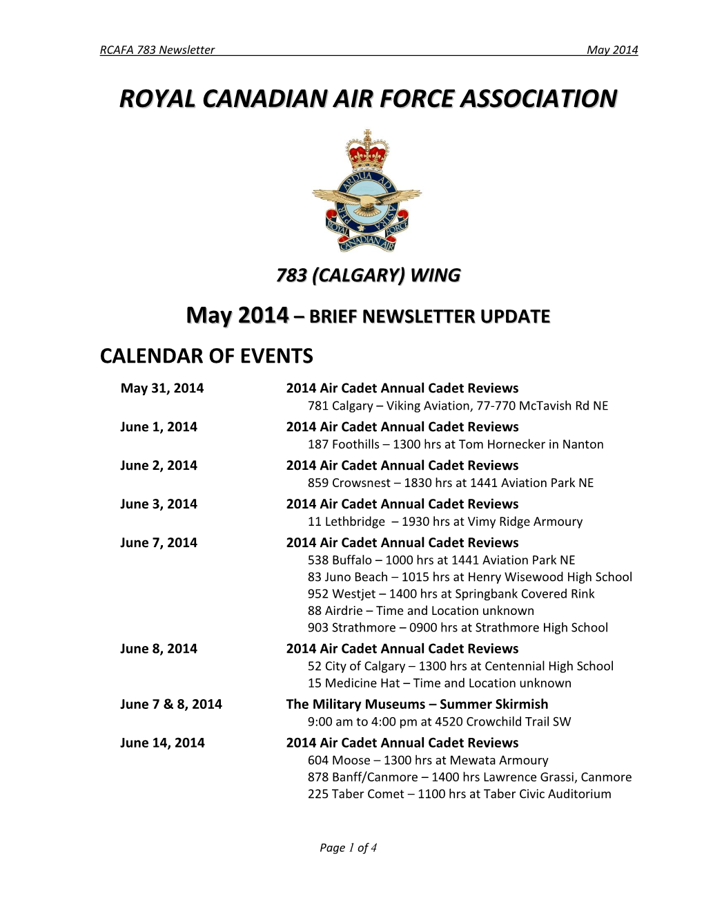 Royal Canadian Air Force Association 783 (Calgary)