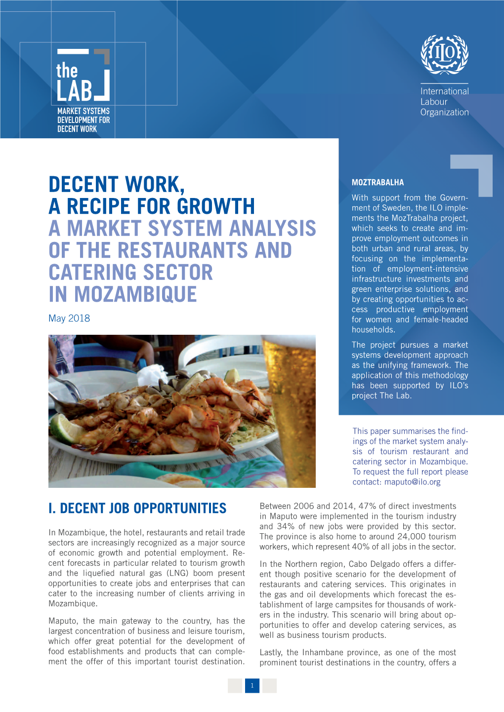 DECENT Work, a Recipe for Growth a Market SYSTEM Analysis Of