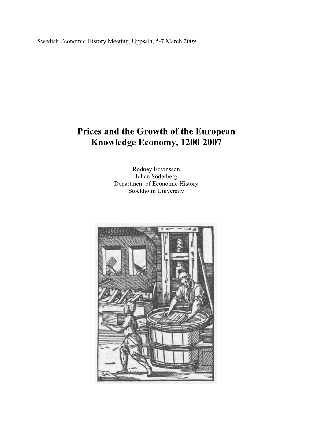 Medieval Prices and the Growth of the Knowledge Economy