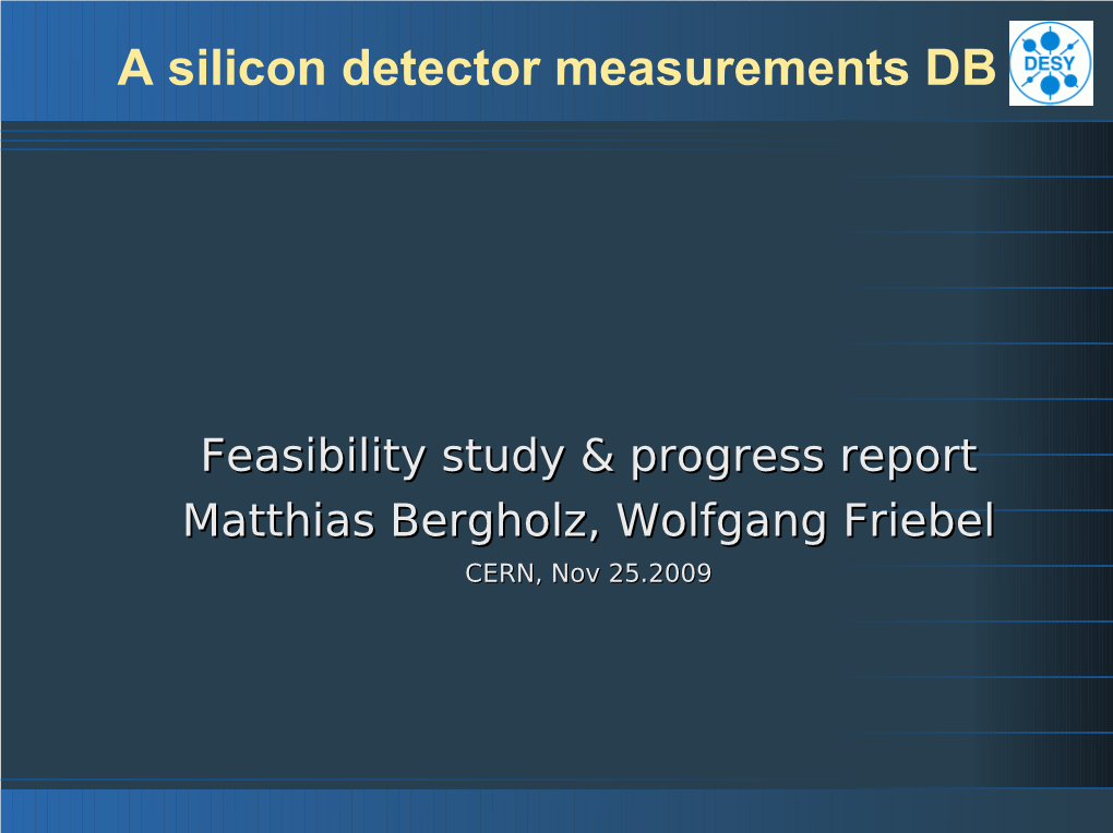 A Silicon Detector Measurements DB