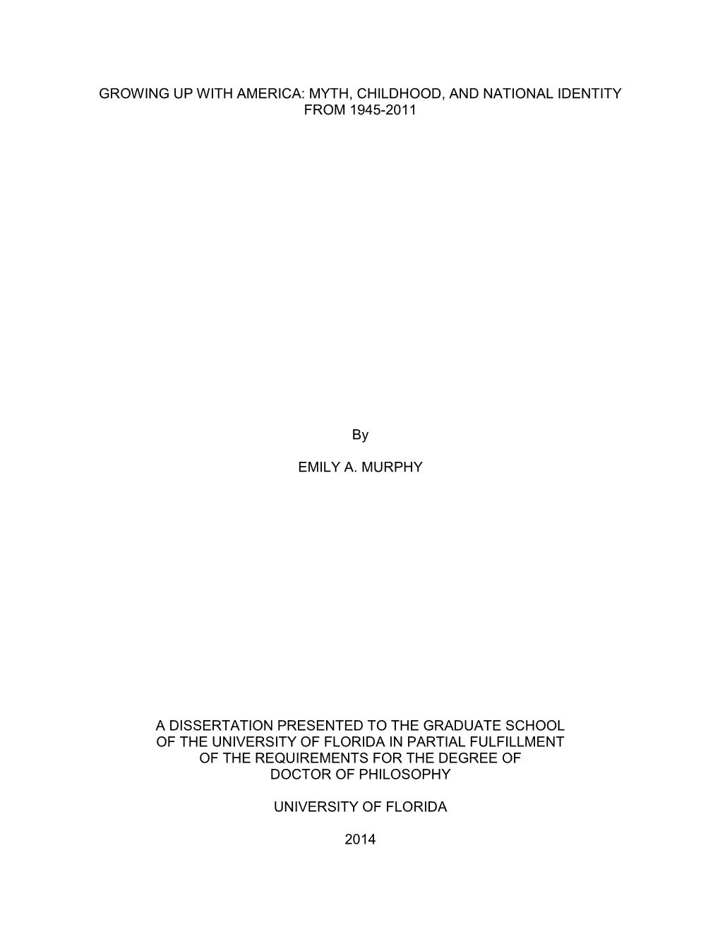 University of Florida Thesis Or Dissertation Formatting