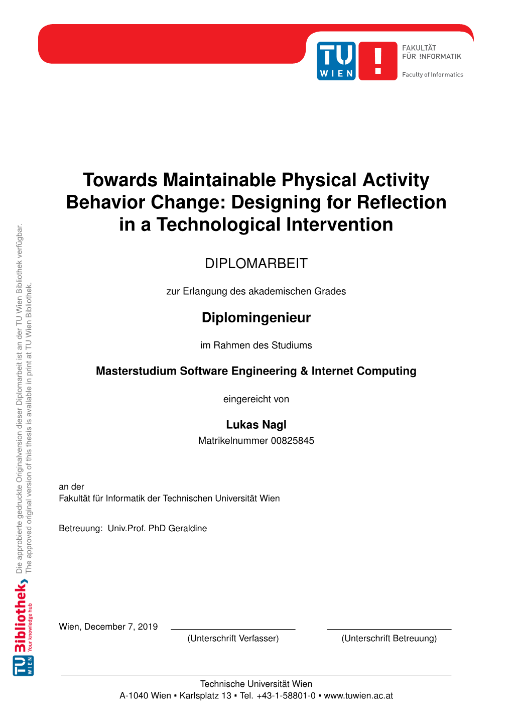 Designing for Reflection in a Technological Intervention