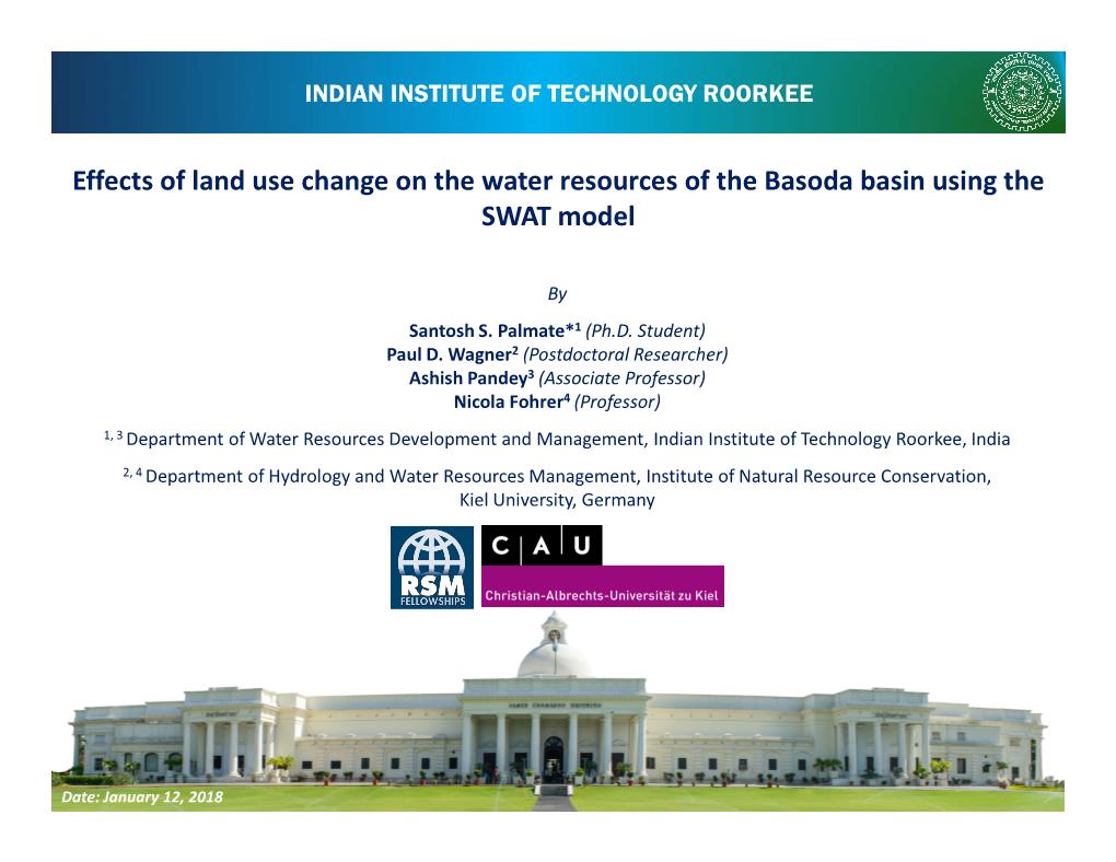 Effects of Land Use Change on the Water Resources of the Basoda Basin Using the SWAT Model