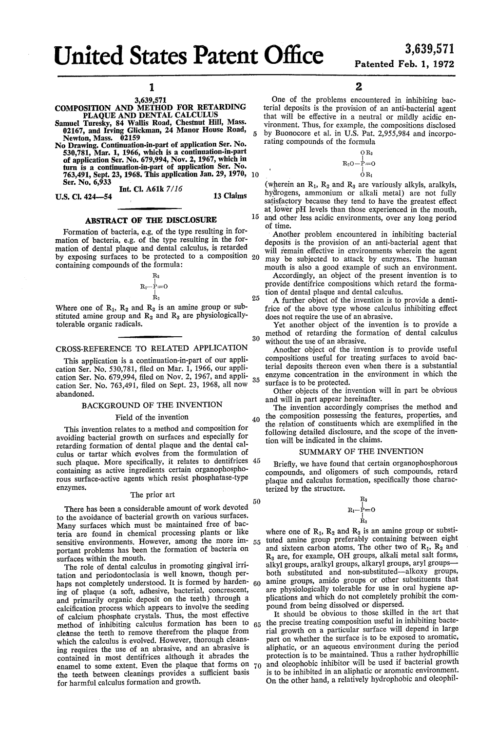 United States Patent Office Patented Feb