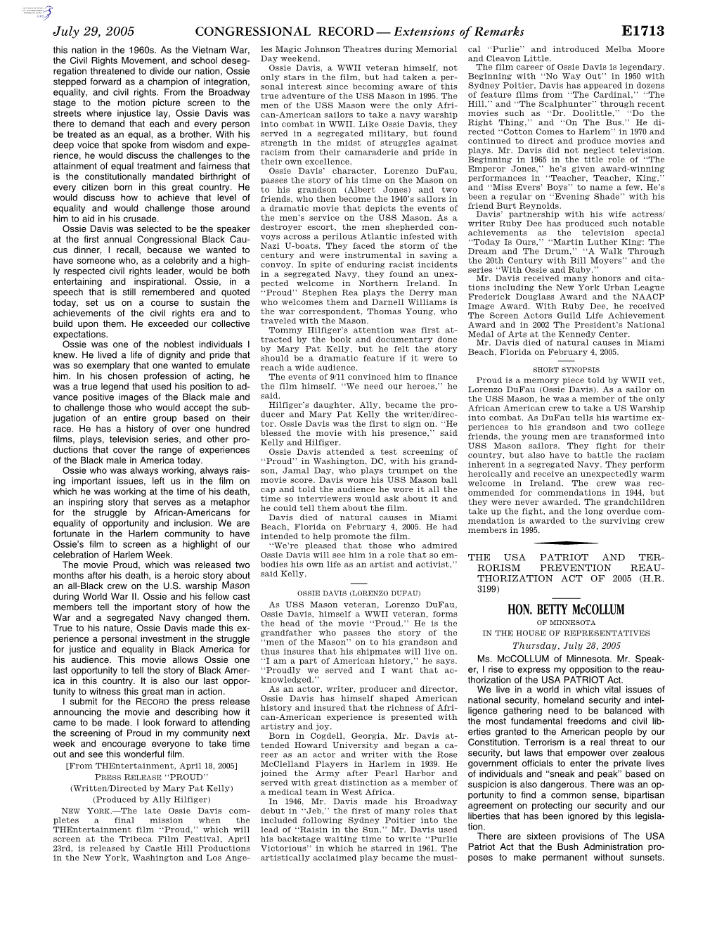 CONGRESSIONAL RECORD— Extensions of Remarks E1713 HON