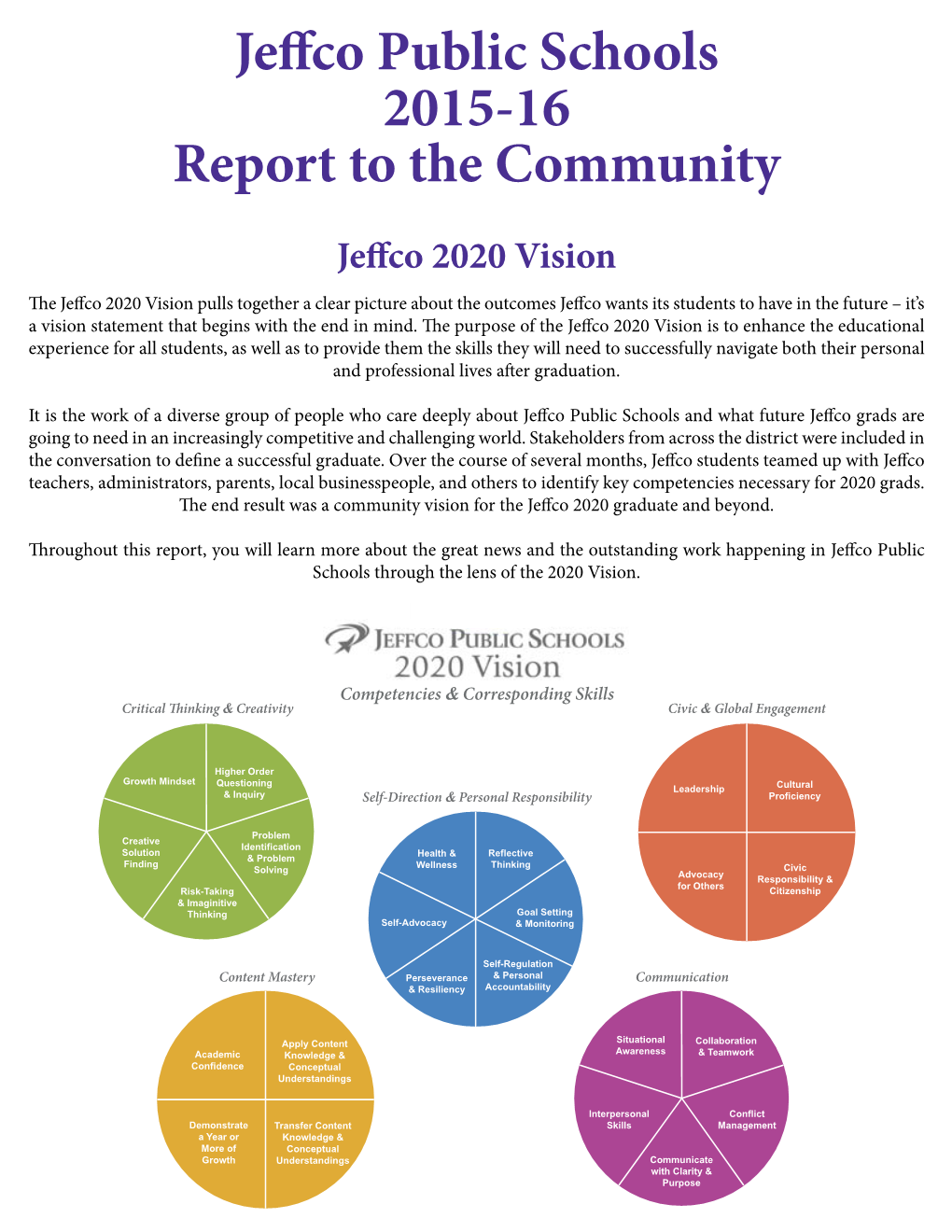 Jeffco Public Schools 2015-16 Report to the Community
