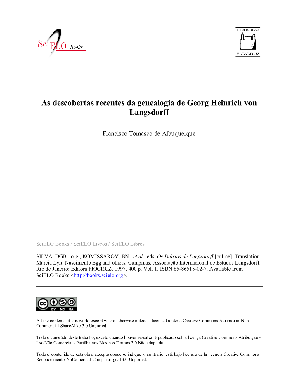 As Descobertas Recentes Da Genealogia De Georg Heinrich Von Langsdorff
