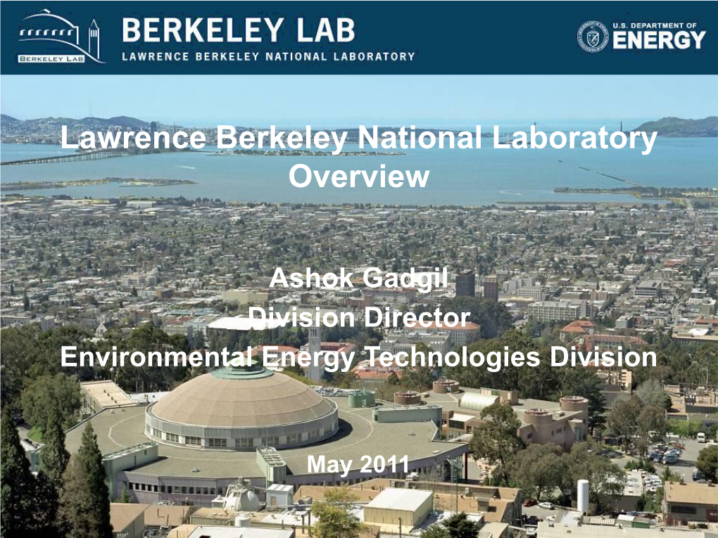 Lawrence Berkeley National Laboratory Overview