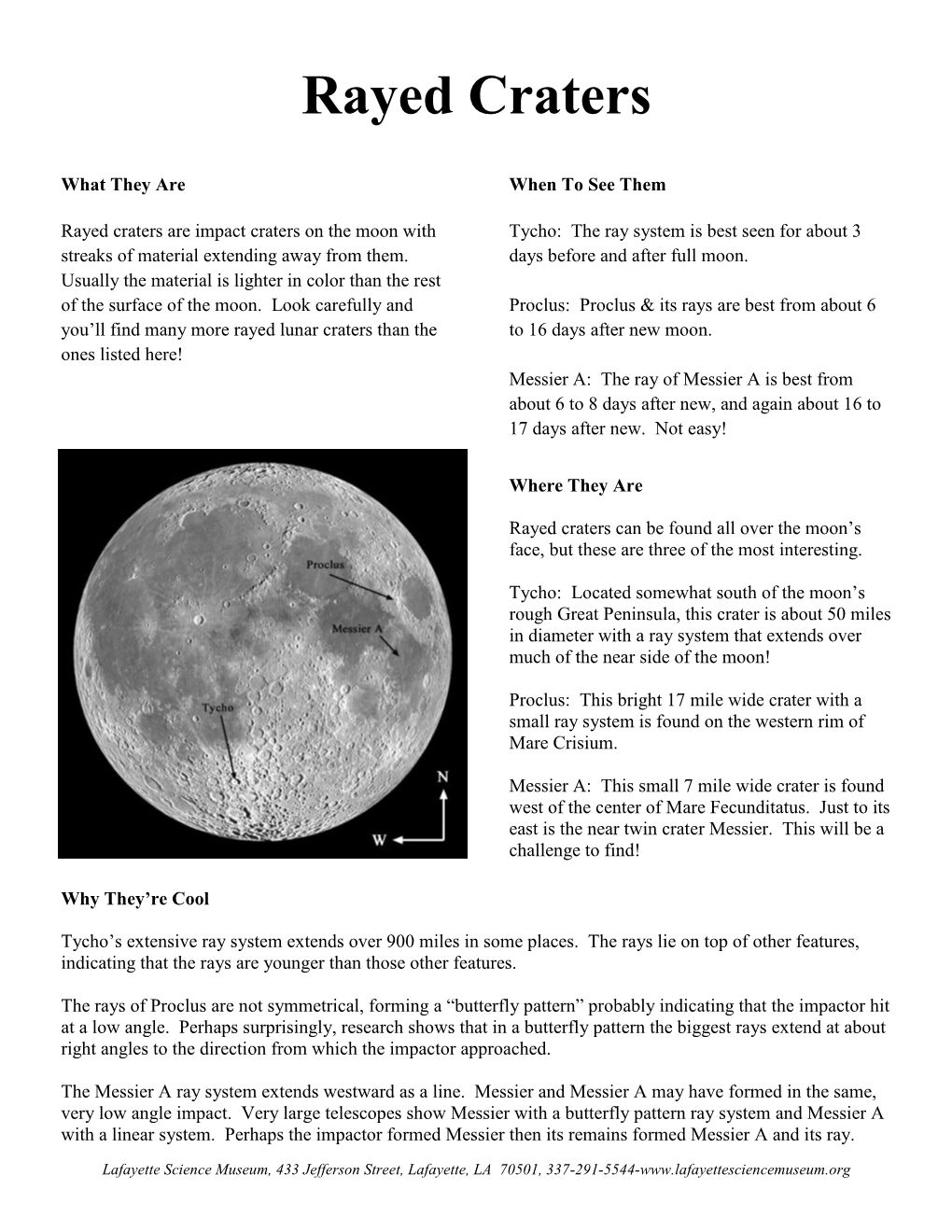 Rayed Craters