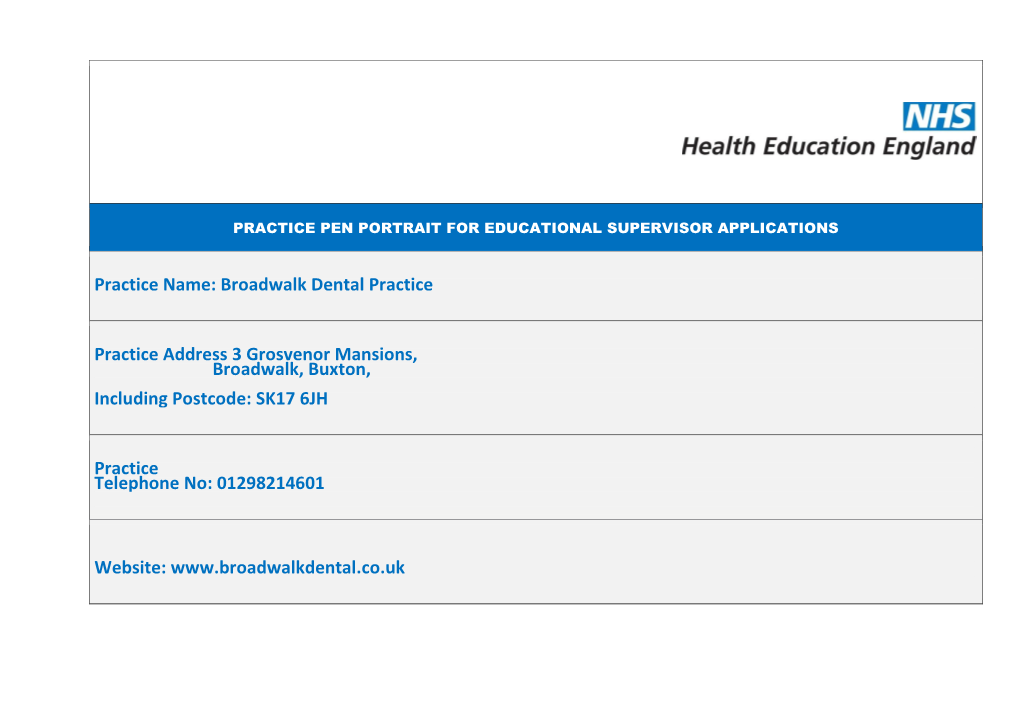 Broadwalk Dental Practice Practice Address 3 Grosvenor Mansions