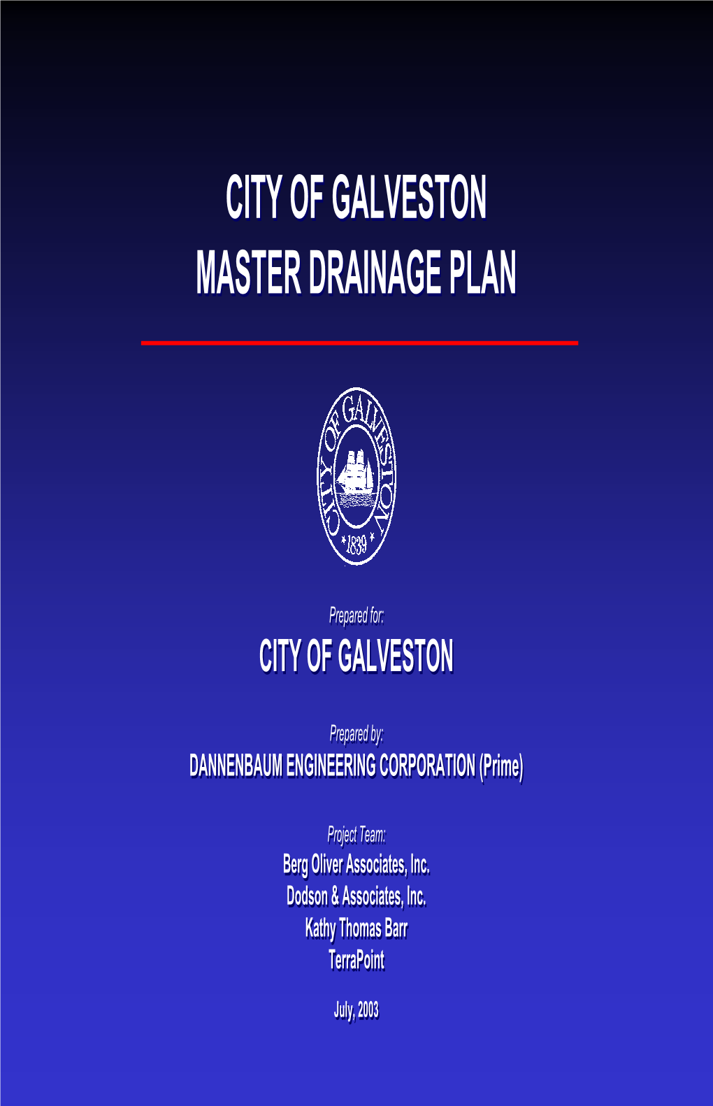 Master Drainage Plan Report