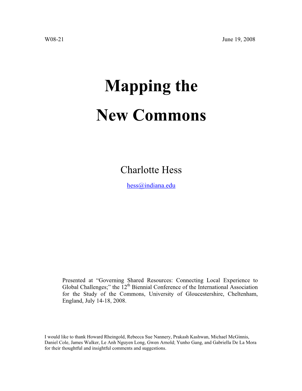 Mapping the New Commons