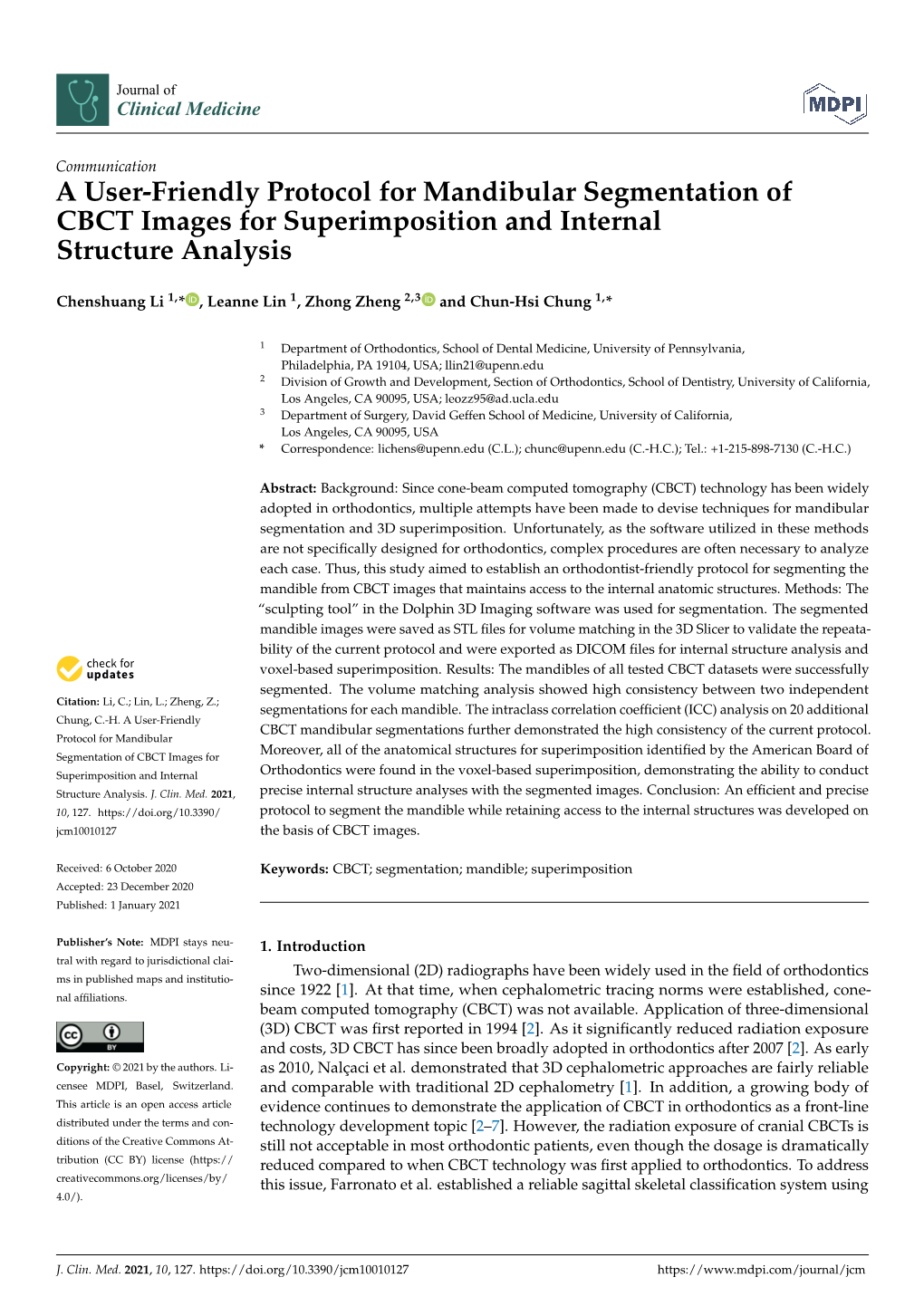 A User-Friendly Protocol for Mandibular Segmentation of CBCT Images for Superimposition and Internal Structure Analysis