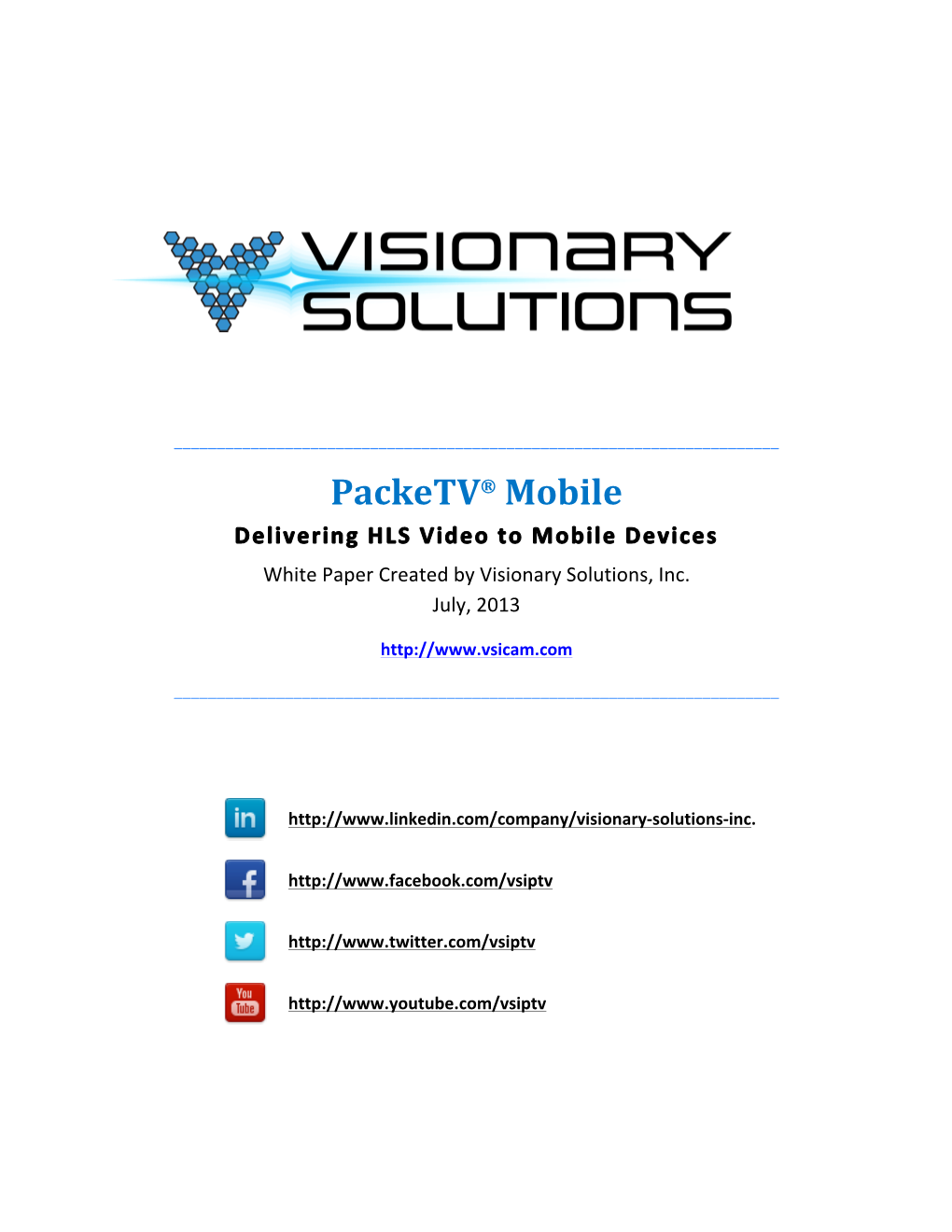 Packetv® Mobile Whitepaper