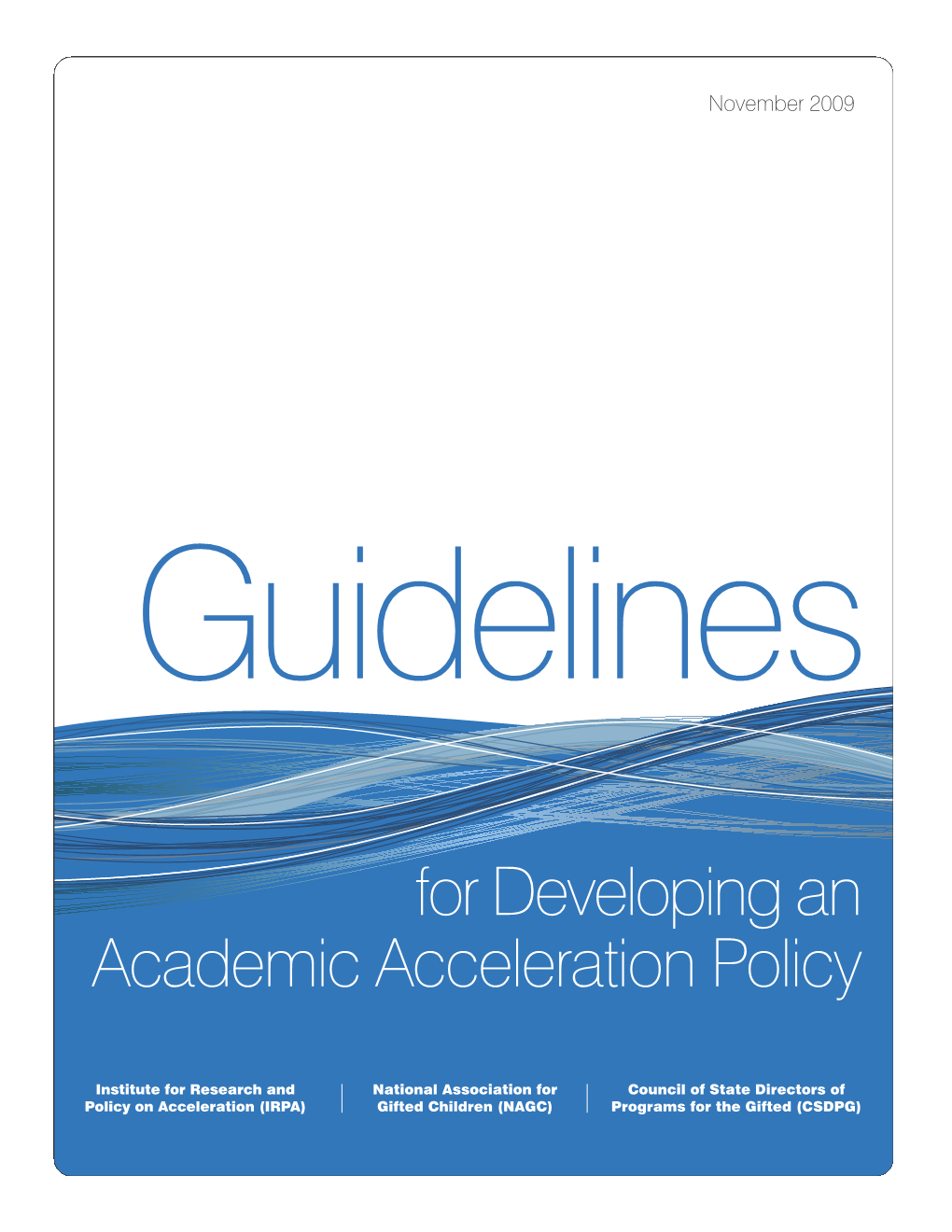 Guidelines for Developing an Academic Acceleration Policy