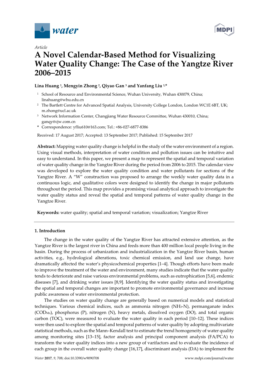 The Case of the Yangtze River 2006–2015