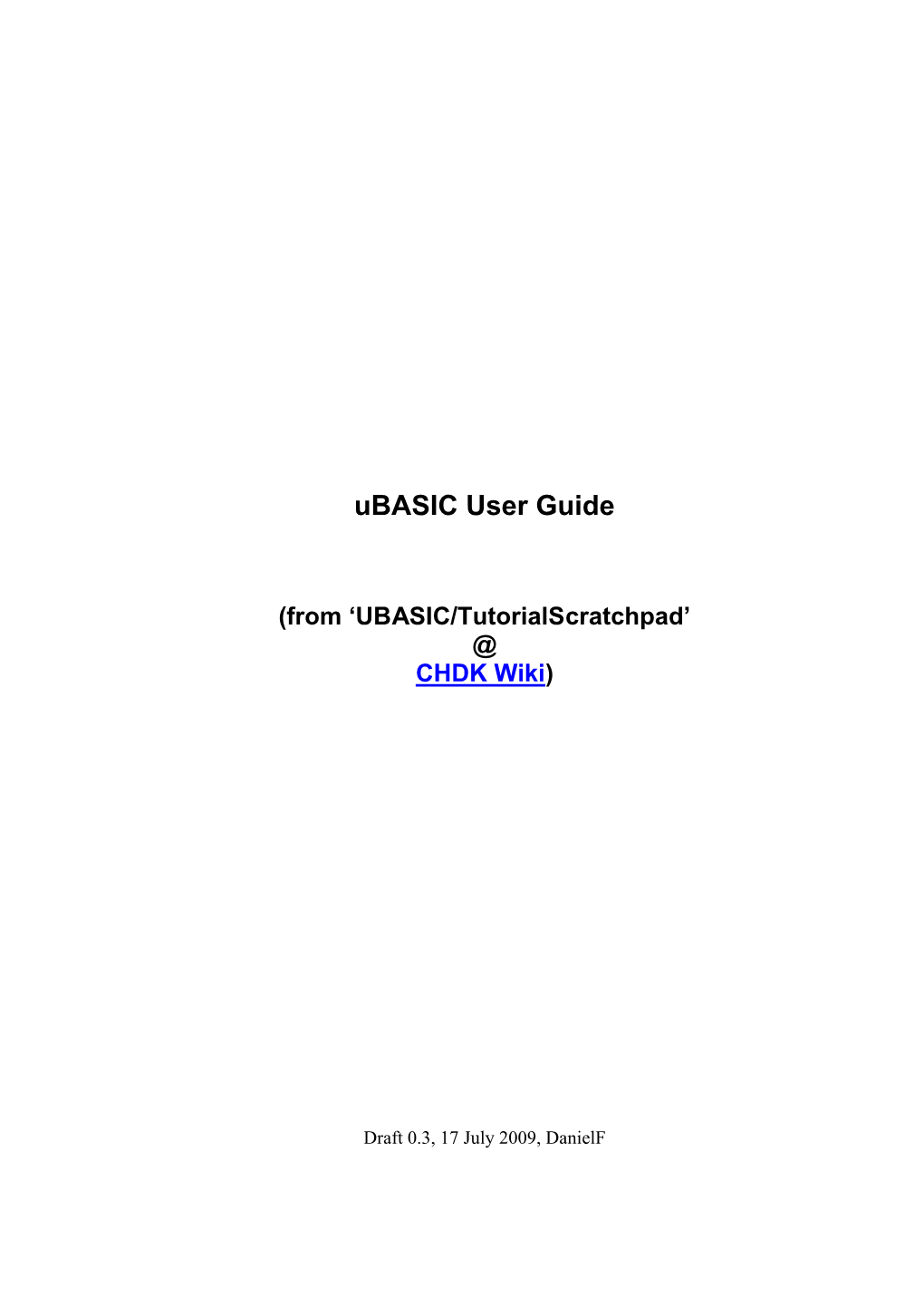 Ubasic User Guide