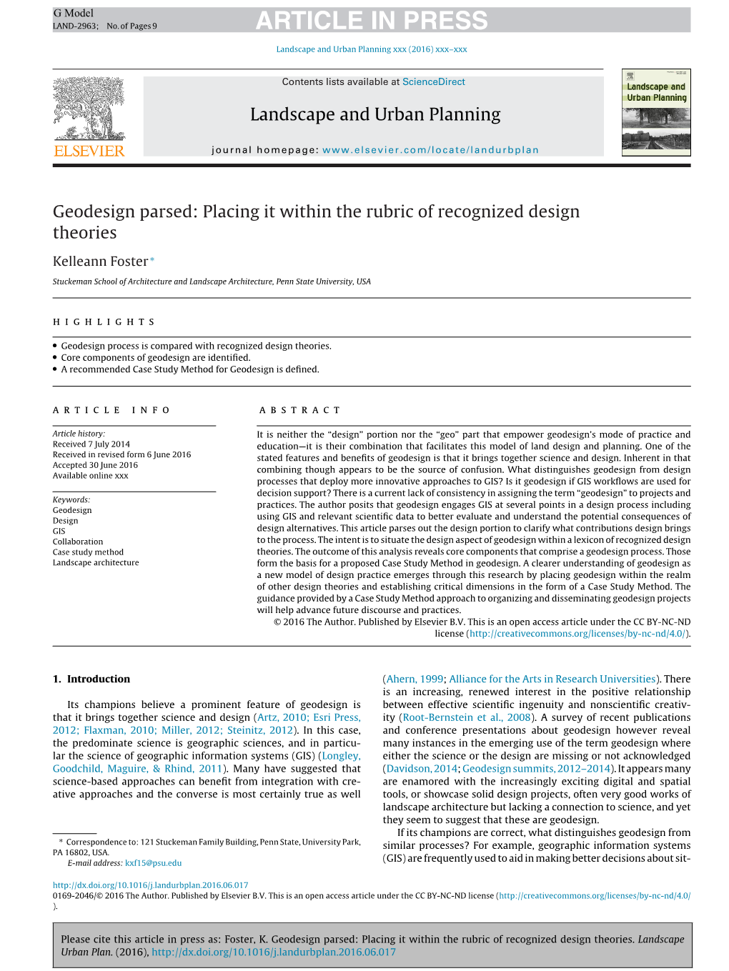 Geodesign Parsed: Placing It Within the Rubric of Recognized Design Theories