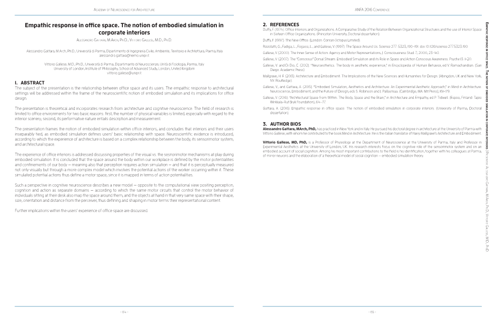 Empathic Response in Office Space. the Notion of Embodied Simulation in 2