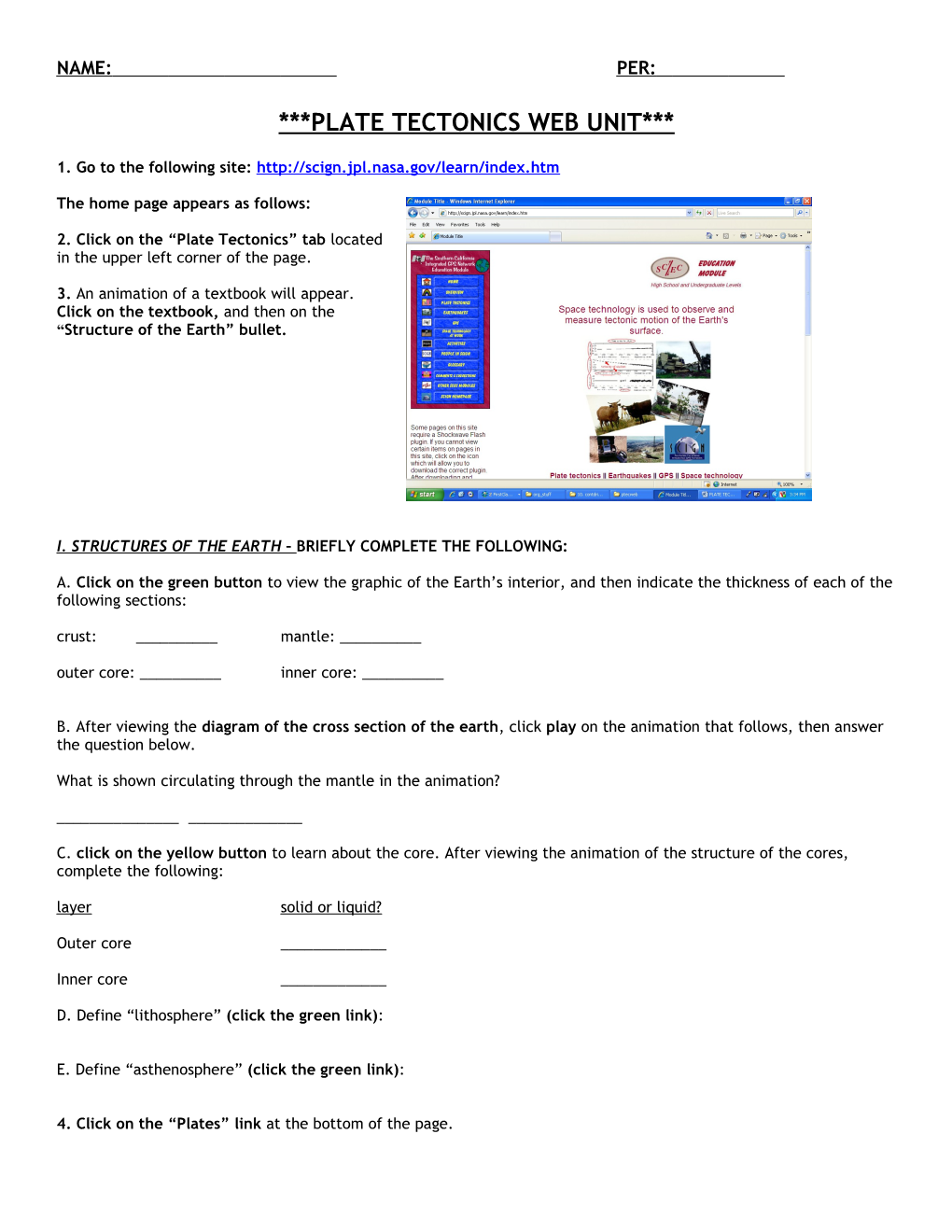 Plate Tectonics Web Unit