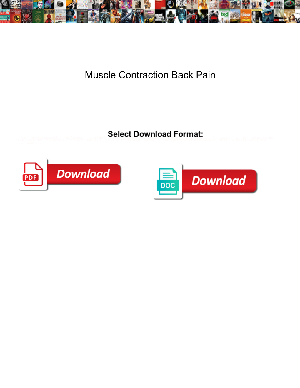 Muscle Contraction Back Pain
