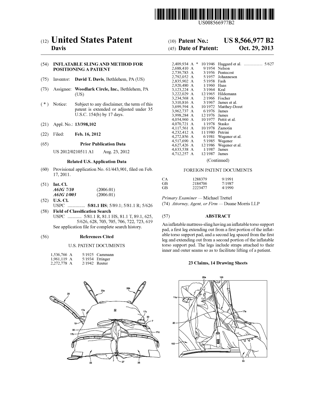 United States Patent (10) Patent No.: US 8,566,977 B2 Davis (45) Date of Patent: Oct