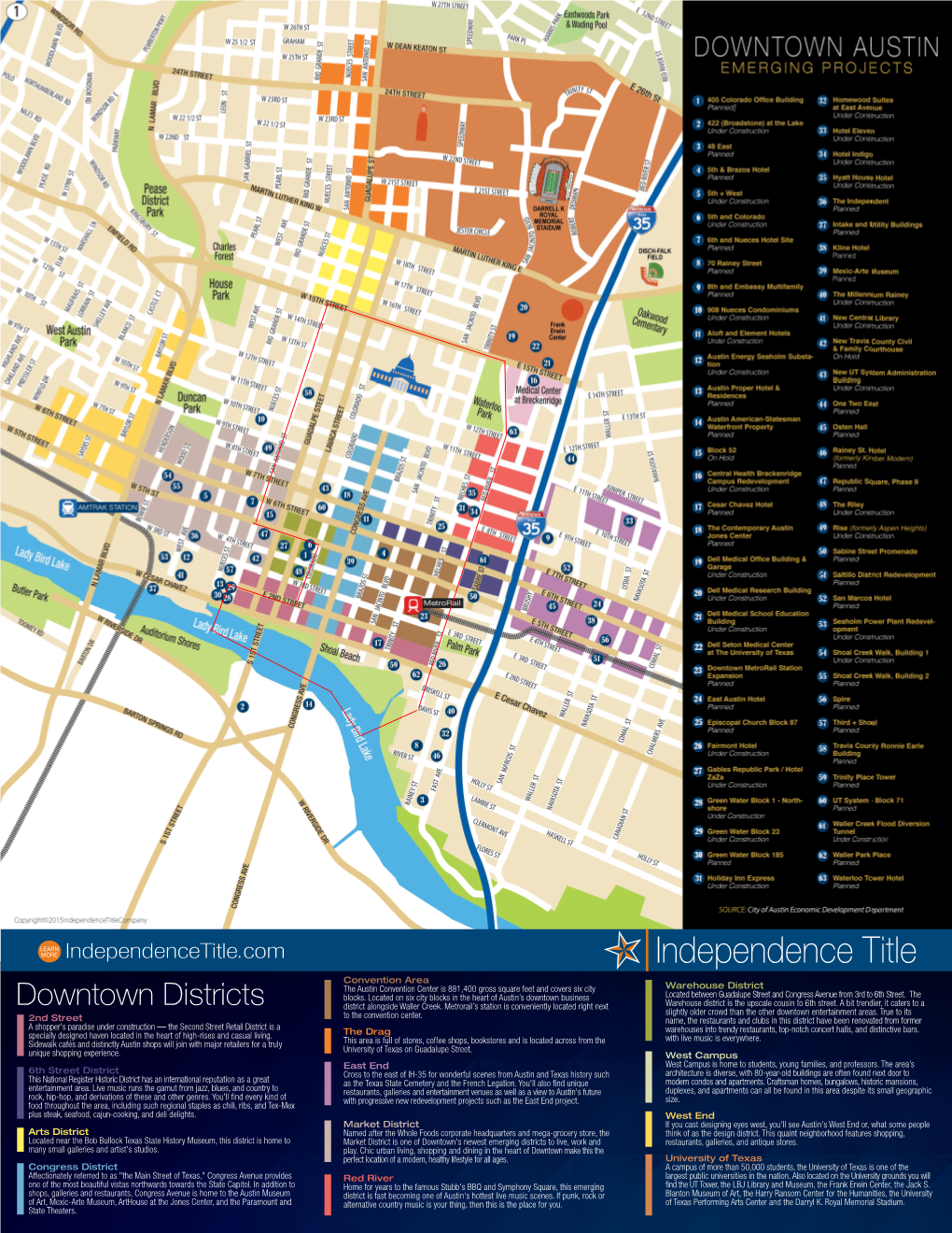 Independence Title Convention Area the Austin Convention Center Is 881,400 Gross Square Feet and Covers Six City Warehouse District Blocks