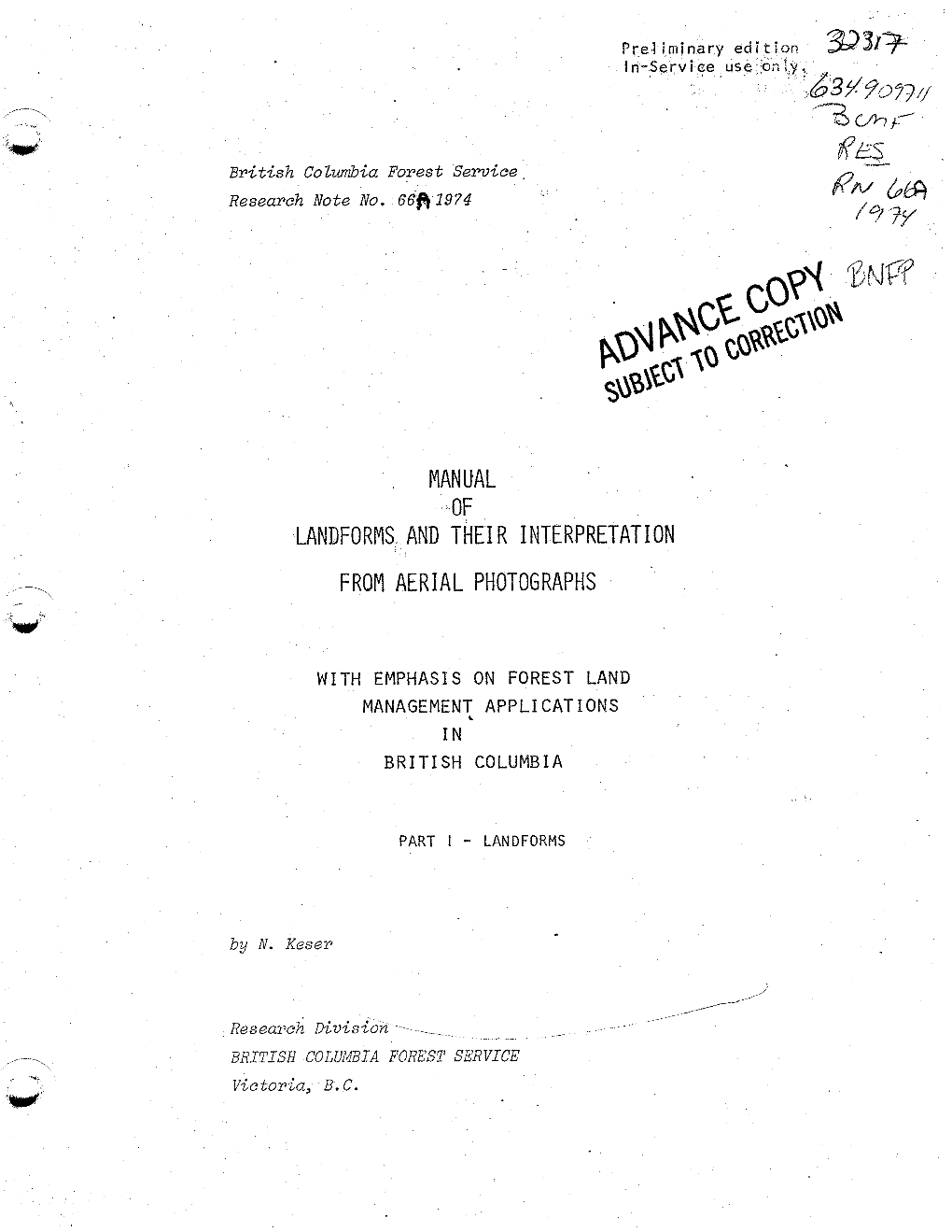 Manual .,Landforms; and The1 R Interpretation From