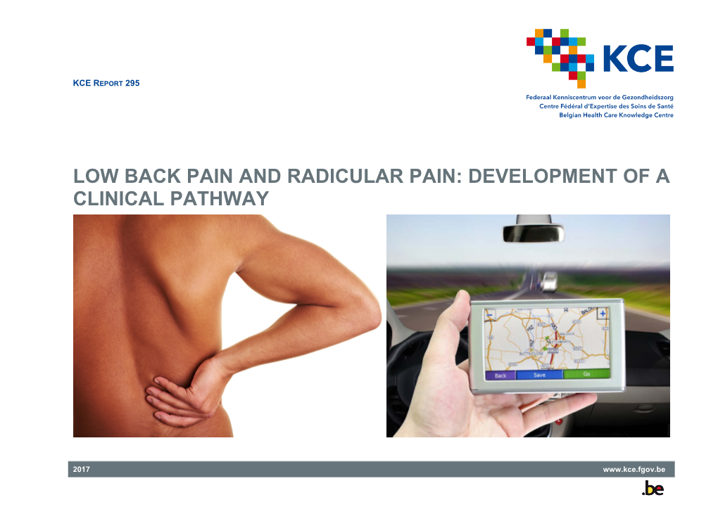 Low Back Pain and Radicular Pain: Development of a Clinical Pathway