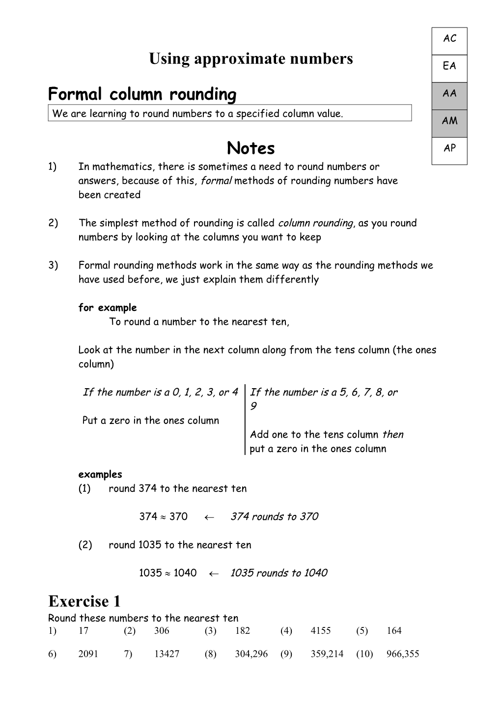 Eg Adding and Subtracting Strategies