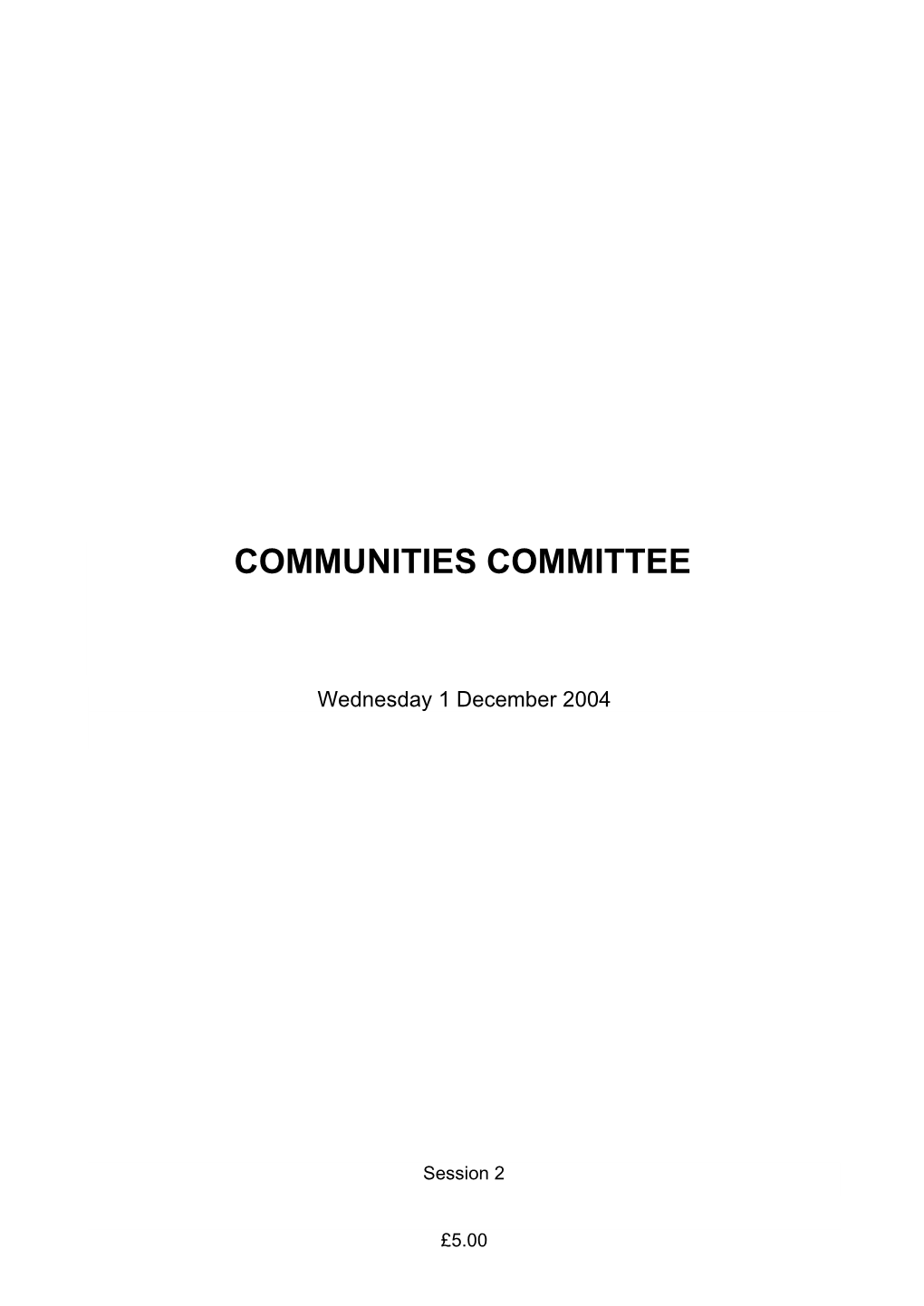 Communities Committee