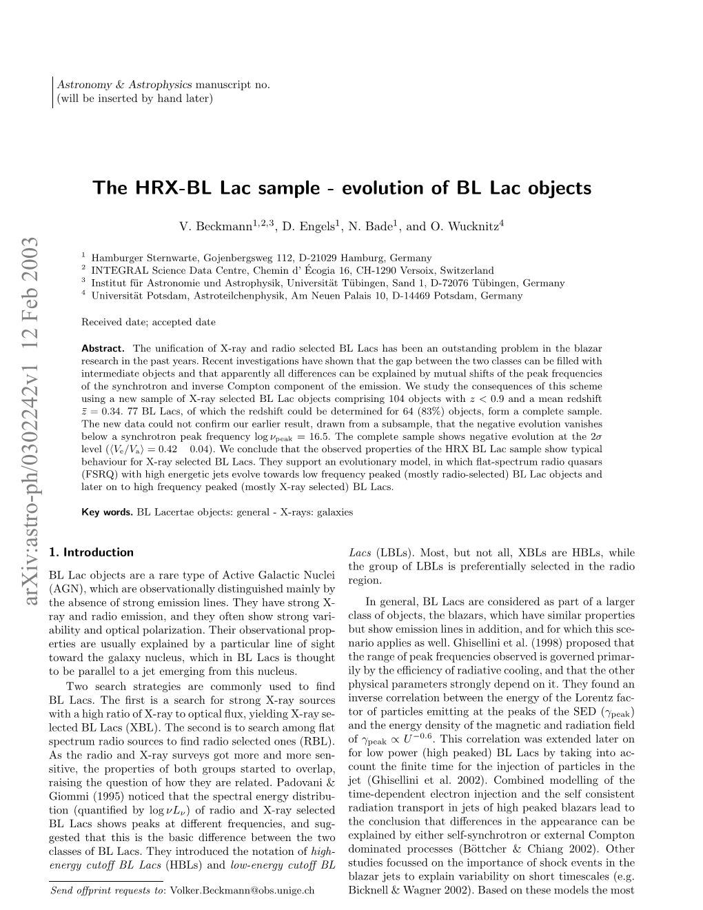 The HRX-BL Lac Sample-Evolution of BL Lac Objects