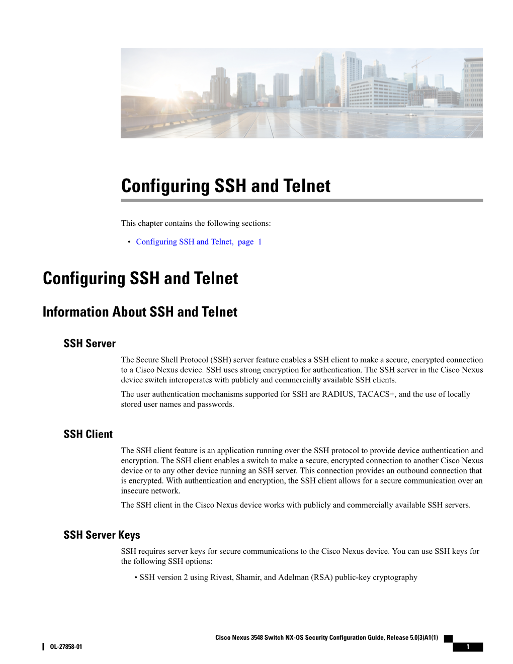 Configuring SSH and Telnet, Page 1