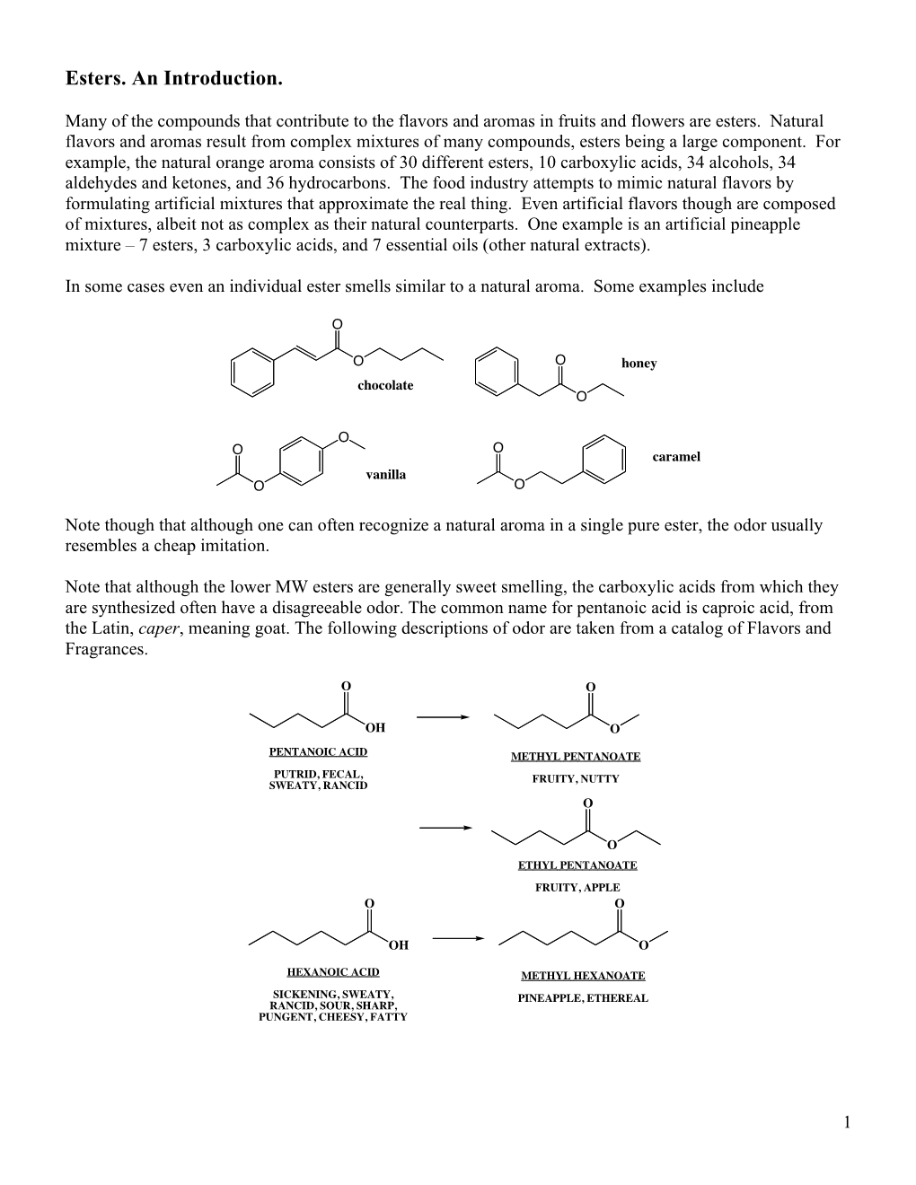 Esters. an Introduction