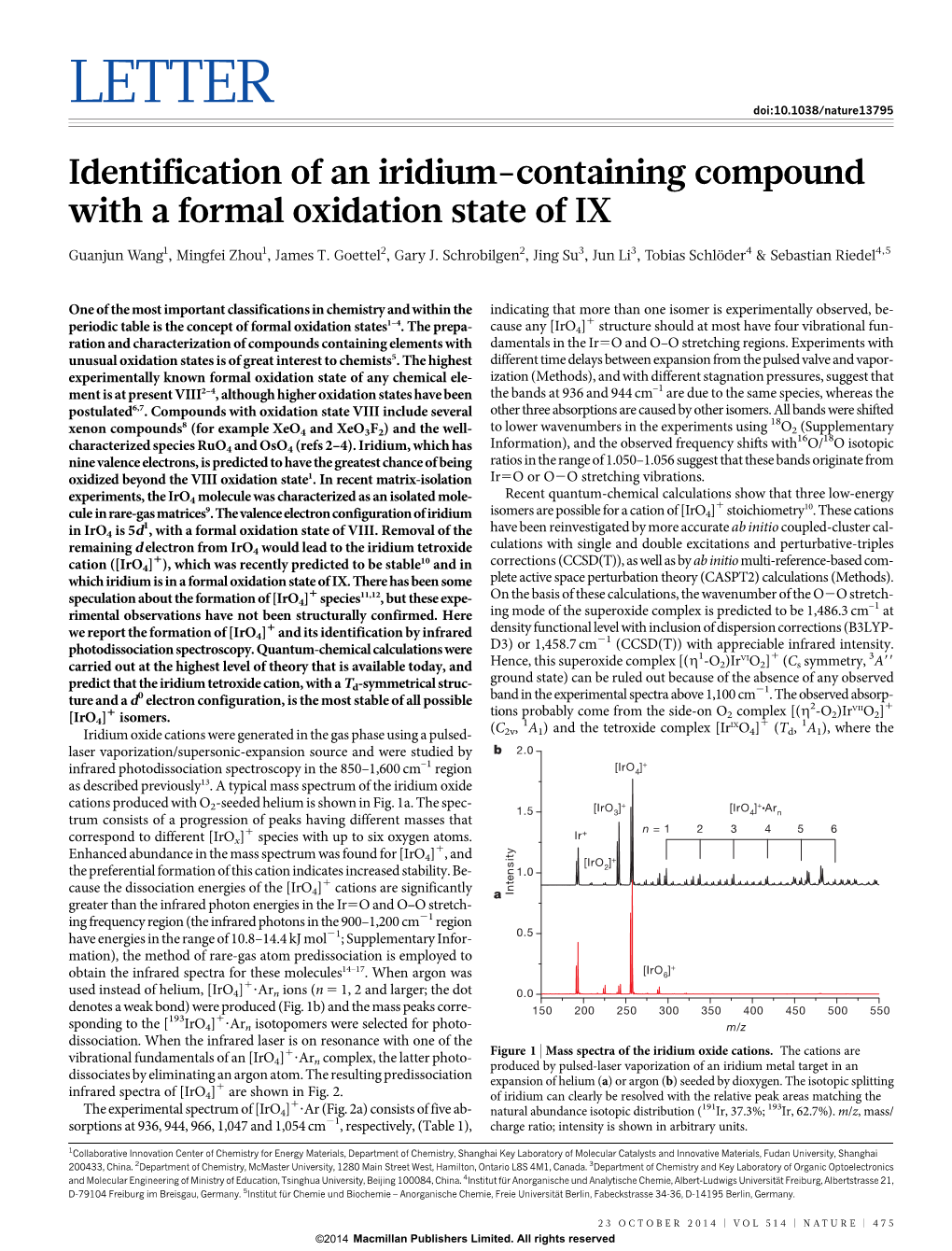 Identification of an Iridium-Containing Compound with a Formal Oxidation State of IX