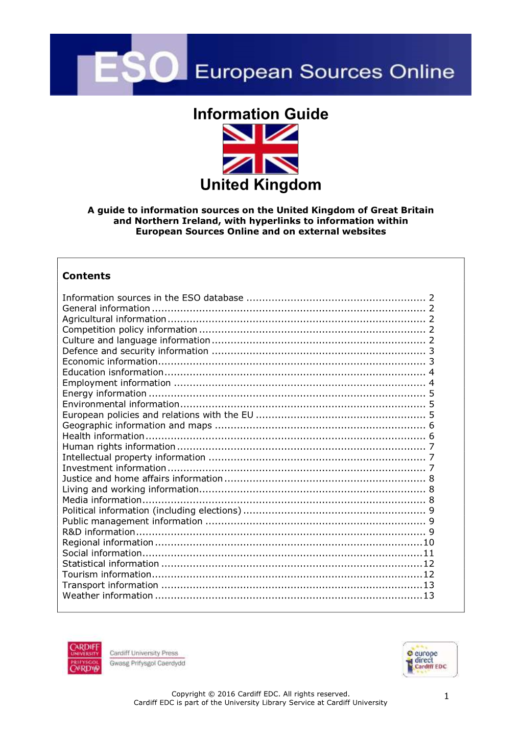 Information Guide United Kingdom