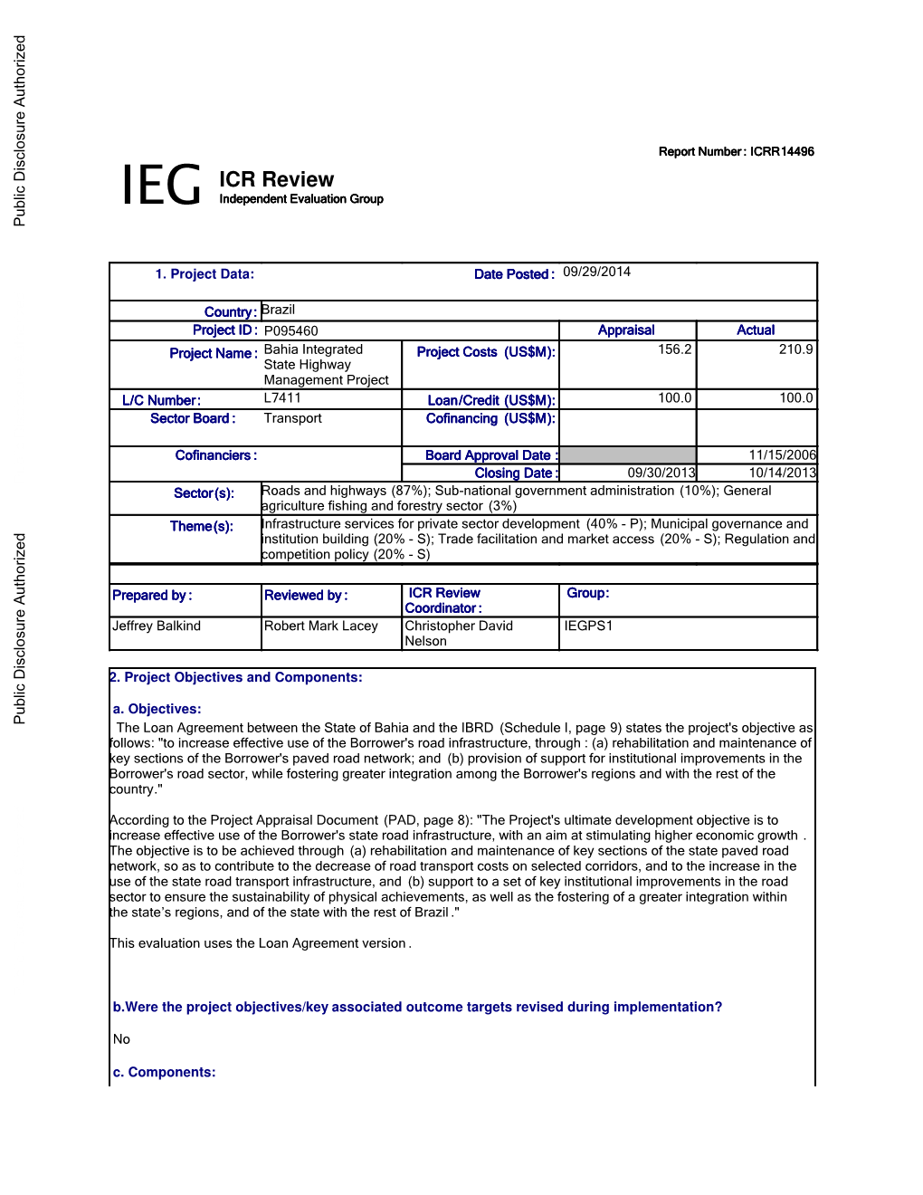 IEG ICR Review