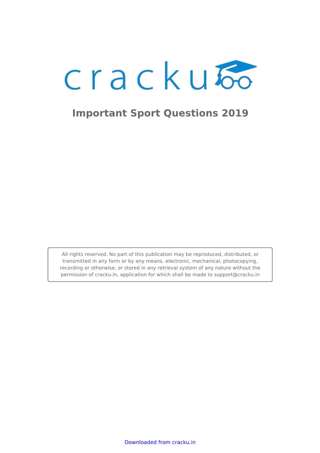 Download Important Sport Questions 2019