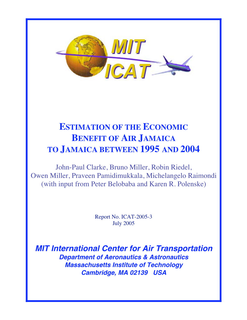 MIT International Center for Air Transportation