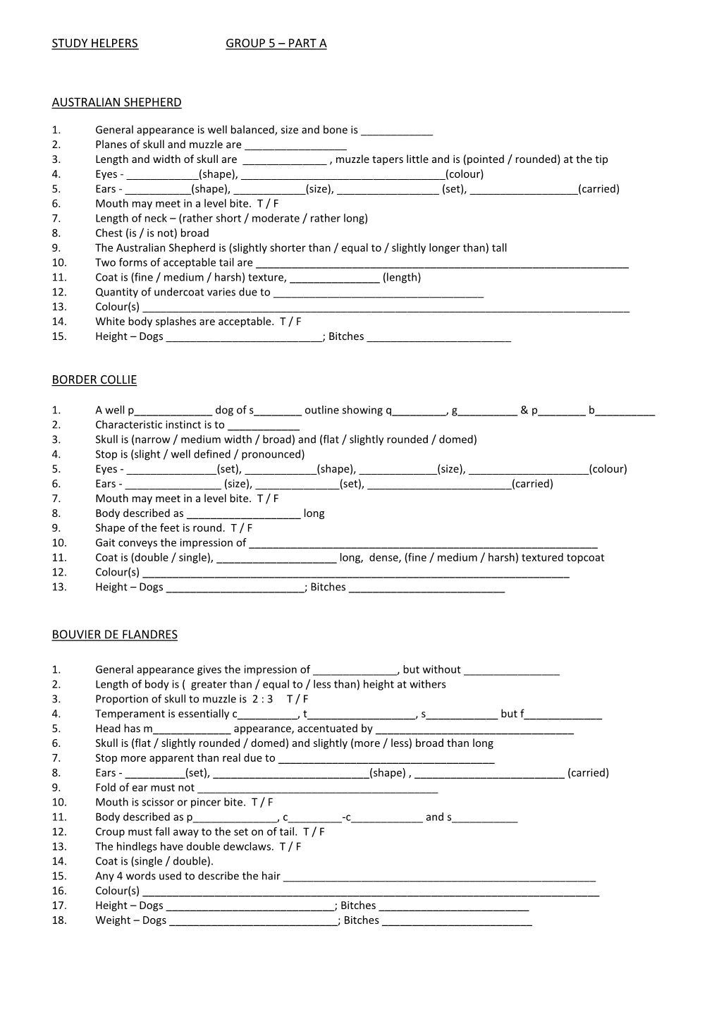 Study Helpers Group 5 – Part A